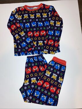 Kids Sonic Character Navy, Red & Blue Pajama Set